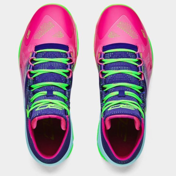 Under Armour Curry 2 Retro Northern Lights 3026052-600 Basketball Shoes Sneakers - Picture 5 of 7